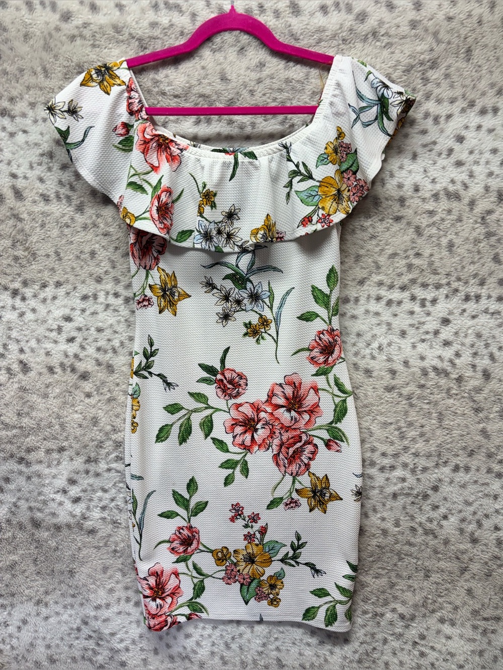 LOVE 💗CHESLEY FLORAL OFF THE SHOULDER BODYCON DRESS